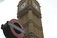 Big Ben and tube station, London