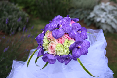 Bridal bouquet with vanda orchid